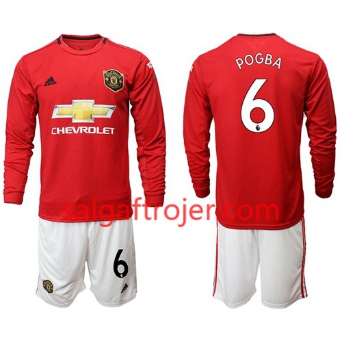 Manchester United Fodboldtrøjer Pogba 6 Børn Hjemmebanesæt 2019/20 Langærmet Manchester United Fodboldtrøjer Pogba 6 Børn Hjemmebanesæt 2019/20 Langærmet